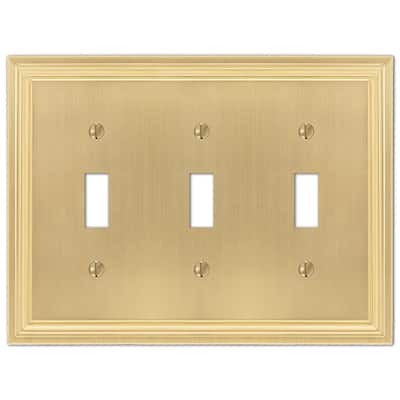4 LAQUERED SHINY SOLID BRASS LIGHT SWITCH PLATE COVERS & 4 OUTLET COVERS 