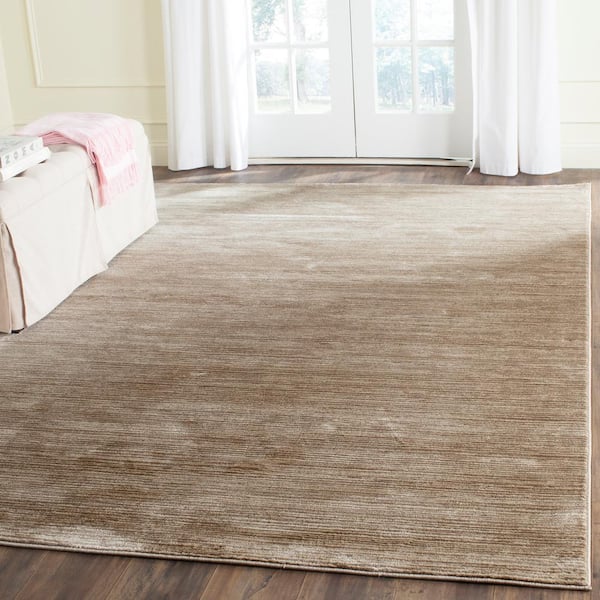 Vision 10 ft. x 14 ft. Light Brown Solid Color Area Rug