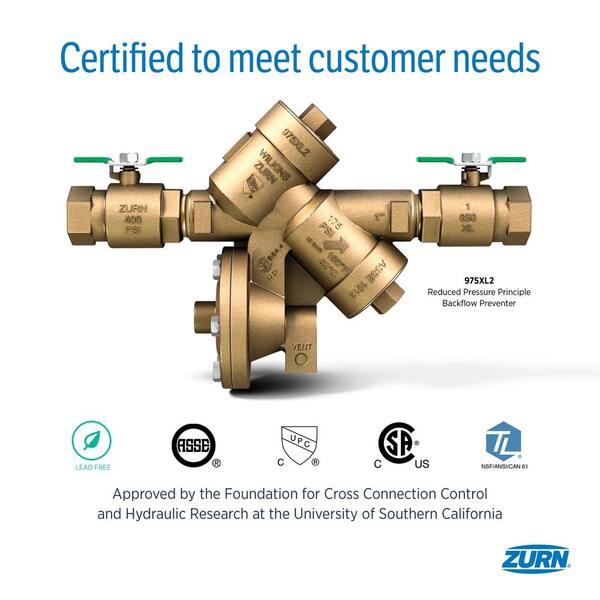 2 in. Lead-Free Reduced Pressure Principle Assembly with Street Elbows and Union Ball Valves 2 in. Lead-Free Reduced Pressure Principle Assembly with Street Elbows and Union Ball Valves