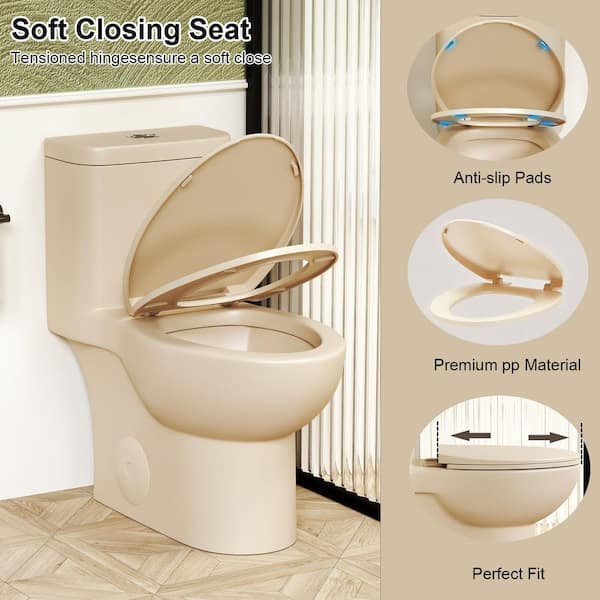 Abruzzo 1.1/1.6 GPF Tornado Flush One-Piece Toilet with Comfort