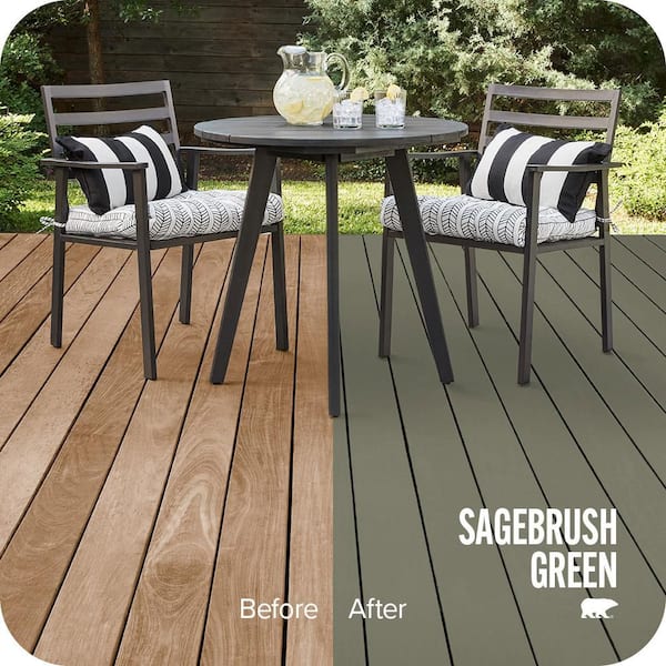 1 gal. #SC-138 Sagebrush Green Solid Color Waterproofing Exterior Wood Stain and Sealer