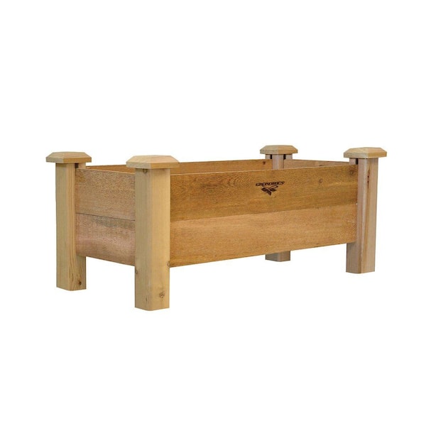 Gronomics 18 in. x 34 in. x 19 in. Rustic Planter Box