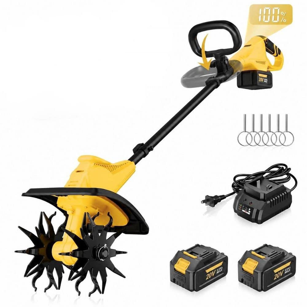 20-Volt Cordless Electric Garden Tiller Cultivator with 4 Steel Tines, 12 in. Wide, 8 in. Deep price history on PriceWatchPro
