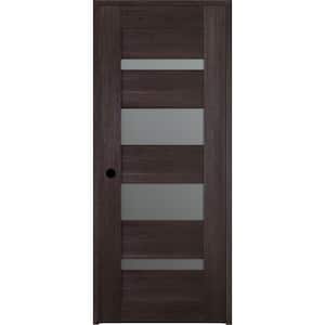 18 in. x 80 in. Vona 07-01 Veralinga Oak Right-Hand Solid Core 4-Lite Frosted Glass Wood Single Prehung Interior Door