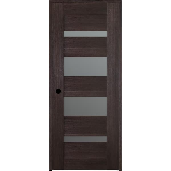 Belldinni 18 in. x 80 in. Vona 07-01 Veralinga Oak Right-Hand Solid Core 4-Lite Frosted Glass Wood Single Prehung Interior Door