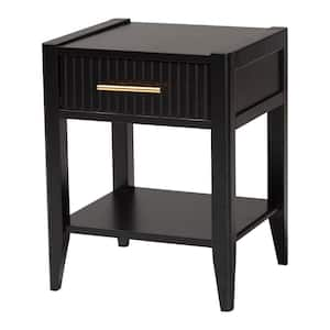 Primrose Black 1-Drawer Nightstand