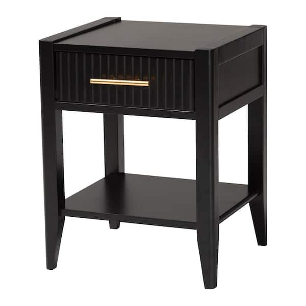 Primrose Black 1-Drawer Nightstand