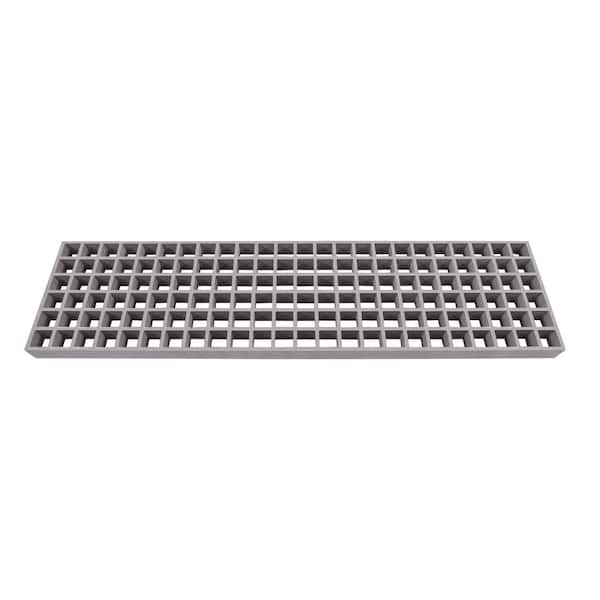 1 ft. x 4 ft. 2 in. x 2 in. x 1 in. Fiberglass Resin Molded Paver with Concave Surface-Gray, Heavy-Duty Flooring,