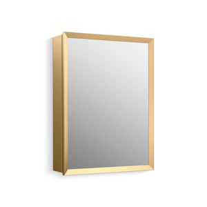 Embark 20 in. W x 26 in. H Rectangular Framed Medicine Cabinet with Mirror in Moderne Brushed Gold