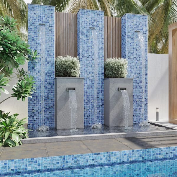 Celestial 12 in. x 12 in. Glossy Midnight Blue Glass Mosaic Wall and Floor Tile (10 sq. ft./Case) (10-Pack)