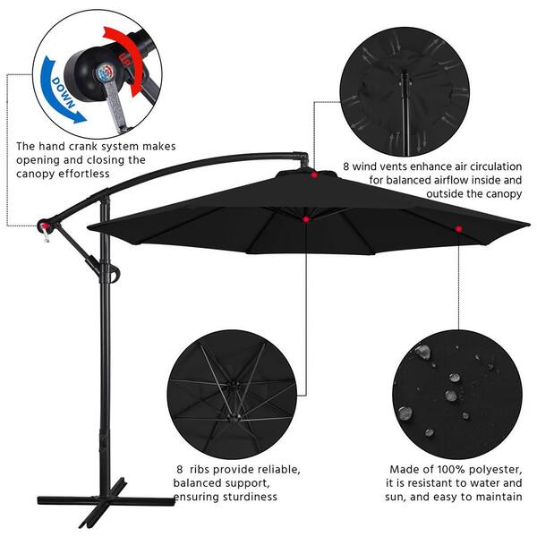 13 ft rectangular patio umbrella 10 x 13FT Patio Umbrella Outdoor Rectangular Cantilever Umbrella for  Market, Hanging Offset Umbrella with 360 Rotation