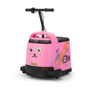 Kids Electric Car 12-Volt Ride On Toy Car Battery Powered Vehicle with MP3/Storage Trunk for Kids Aged 8 Plus Years Pink