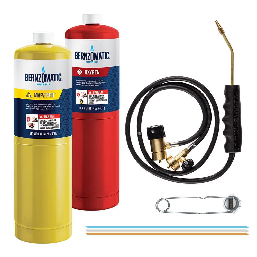 Barbecue or Plumbing HVAC Brazing Turbo Torch,Propane/Mapp Gas Torch Dual Fuel Torch Kit For Welding 