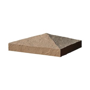 Slatestone 10-1/2 in. x 10-1/2 in. x 3-1/2 in. Brown Faux Polyurethane Stone Post Cover Cap