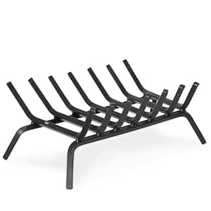Htanch Fireplace Log Grate 36 Inch Wide Heavy Duty Solid Steel for Indoor Chimney Hearth 20 Bar Outdoor Fireplace Kindling Tool Pit Wrought Iron Wood Stove Firewood Burning Rack Hold