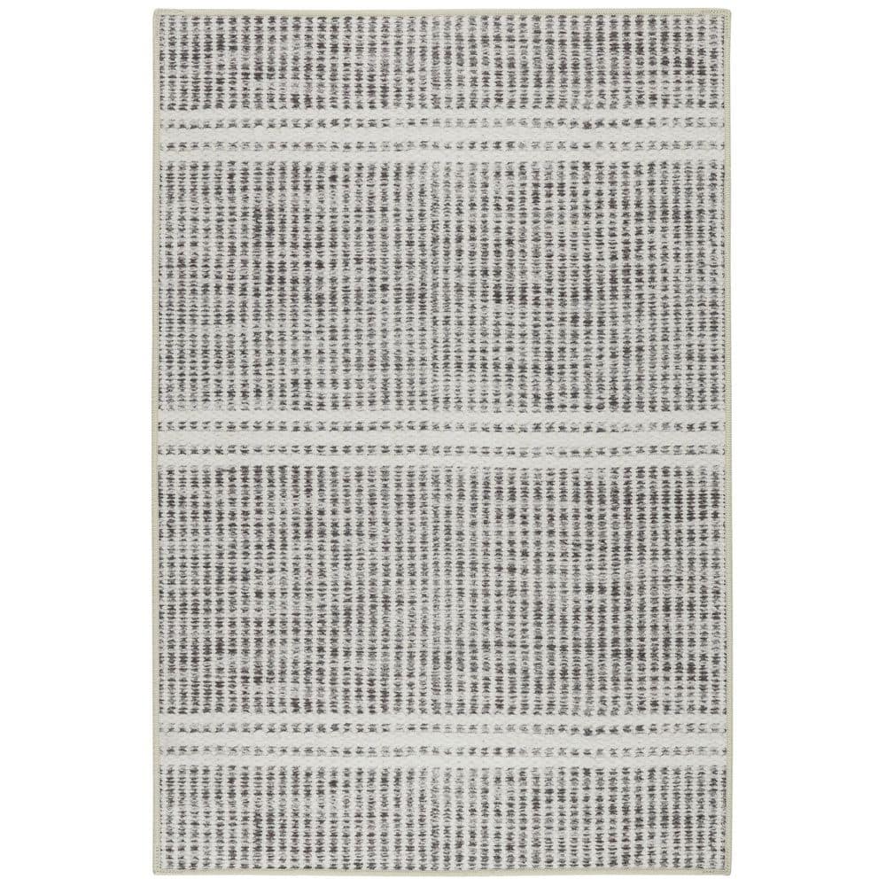 Malta Machine Washable Grey 4 ft. x 6 ft. Indoor Area Rug price history on PriceWatchPro