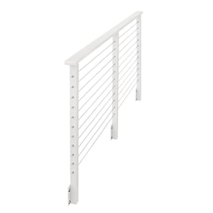 8 ft. Stair Cable Railing: 42 in. Face Mount: White