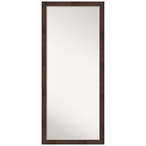 Oversized Distressed Brown/Tan Wood Hooks Cottage Rustic Mirror (64 in. H X 28 in. W)