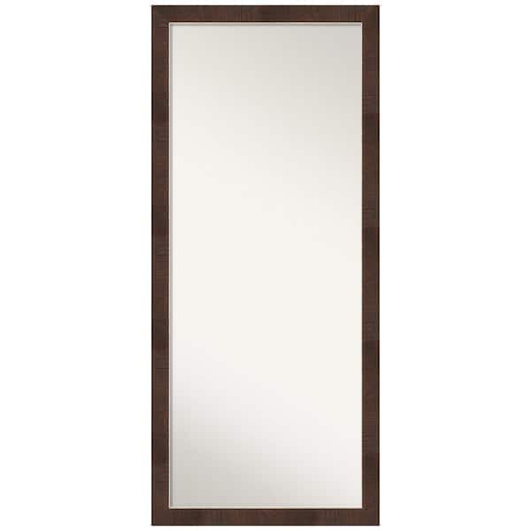 Amanti Art Oversized Distressed Brown/Tan Wood Hooks Cottage Rustic Mirror (64 in. H X 28 in. W)