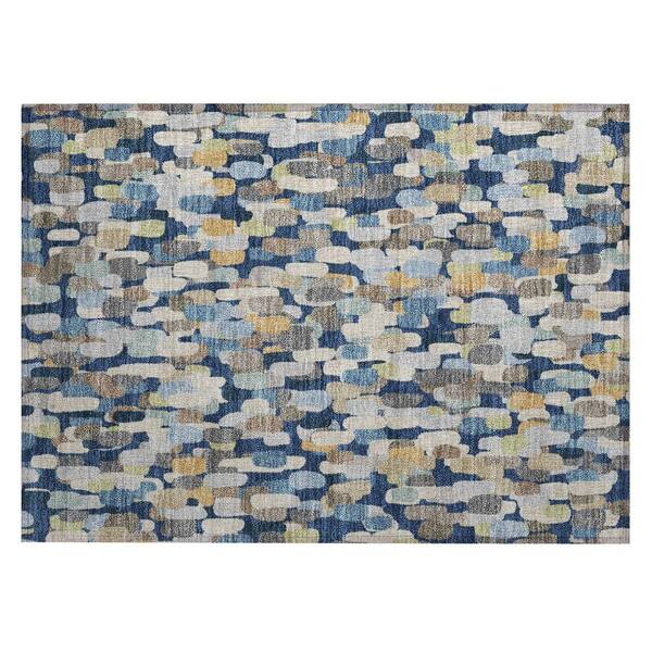 Chantille Machine Washable Indoor/Outdoor Abstract ACN2451 Navy 2 ft. x 3 ft. Accent Rug