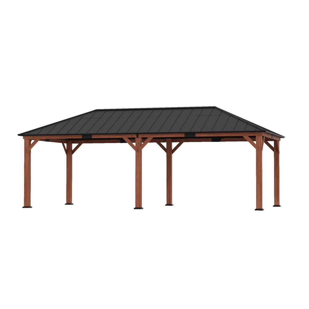 Ultra Series Wood Gazebo 12 ft. x 24 ft. Cedar Framed Wooden Gazebo with Galvanized Steel Roof price history on PriceWatchPro