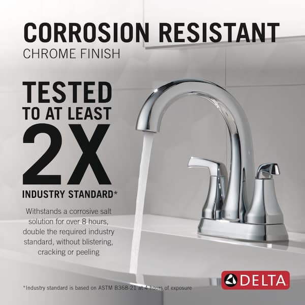Delta Portwood 4 in. Centerset 2-Handle Bathroom Faucet in Chrome