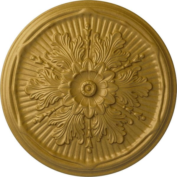 Ekena Millwork 21 in. x 2 in. Luton Urethane Ceiling Medallion (Fits Canopies upto 3-1/2 in.), Pharaohs Gold