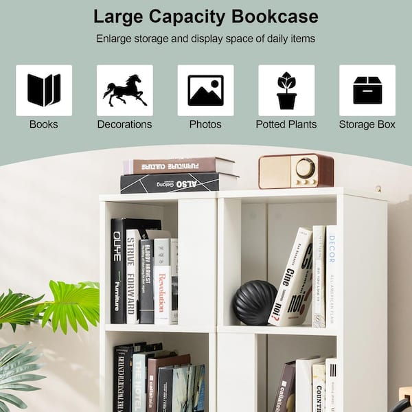 Costway 13 in. Wide x 39.5 in. H White 2 Pieces 3-tier Wood