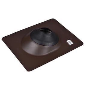No-Calk 12 in. x 15-1/2 in. Aluminum Brown Vent Pipe Roof Flashing with 3 in. - 4 in. Adjustable Diameter