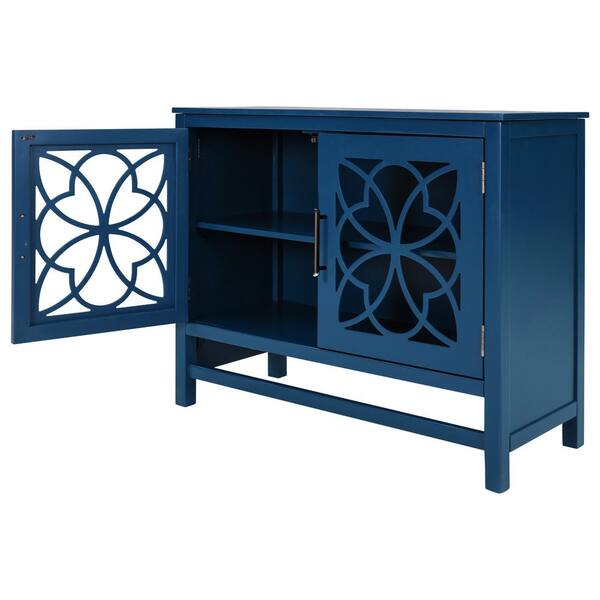 Unbranded 39.4 in. W x 15.7 in. D x 31.5 in. H Bathroom Navy Blue Linen Cabinet