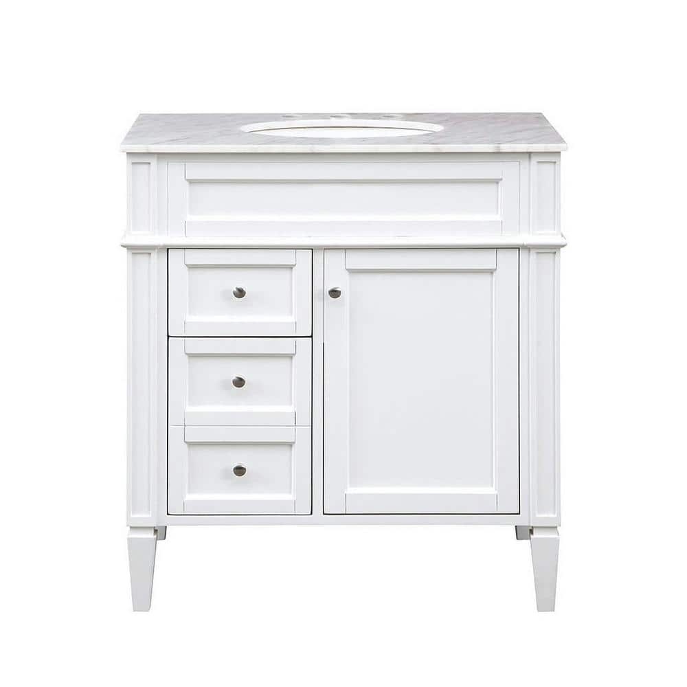 Simply Living 32 in. W x 21.5 in. D x 34.625 in. H Bath Vanity in White wit