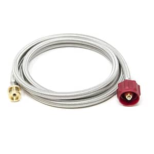 8 ft. 1 lb. to 20 lbs. Steel Braided Propane Adapter Hose Converter