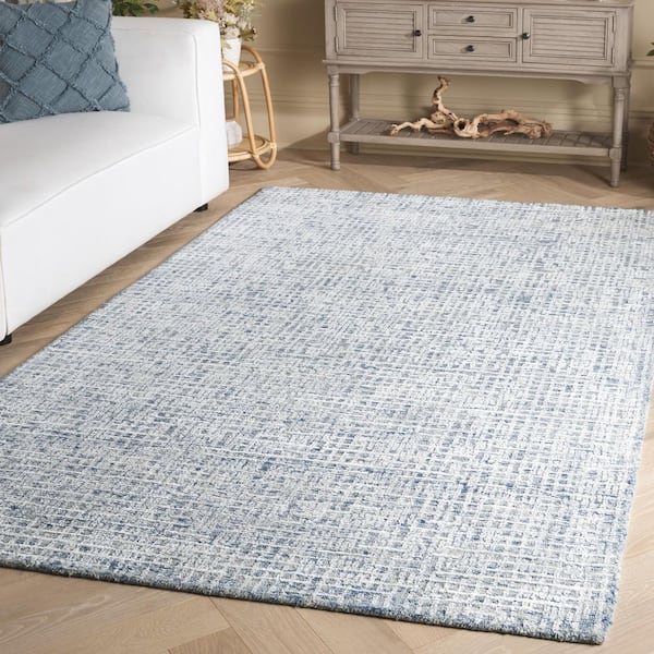 Glamour 8 ft. x 10 ft. Blue/Ivory Marle Crosshatch Area Rug