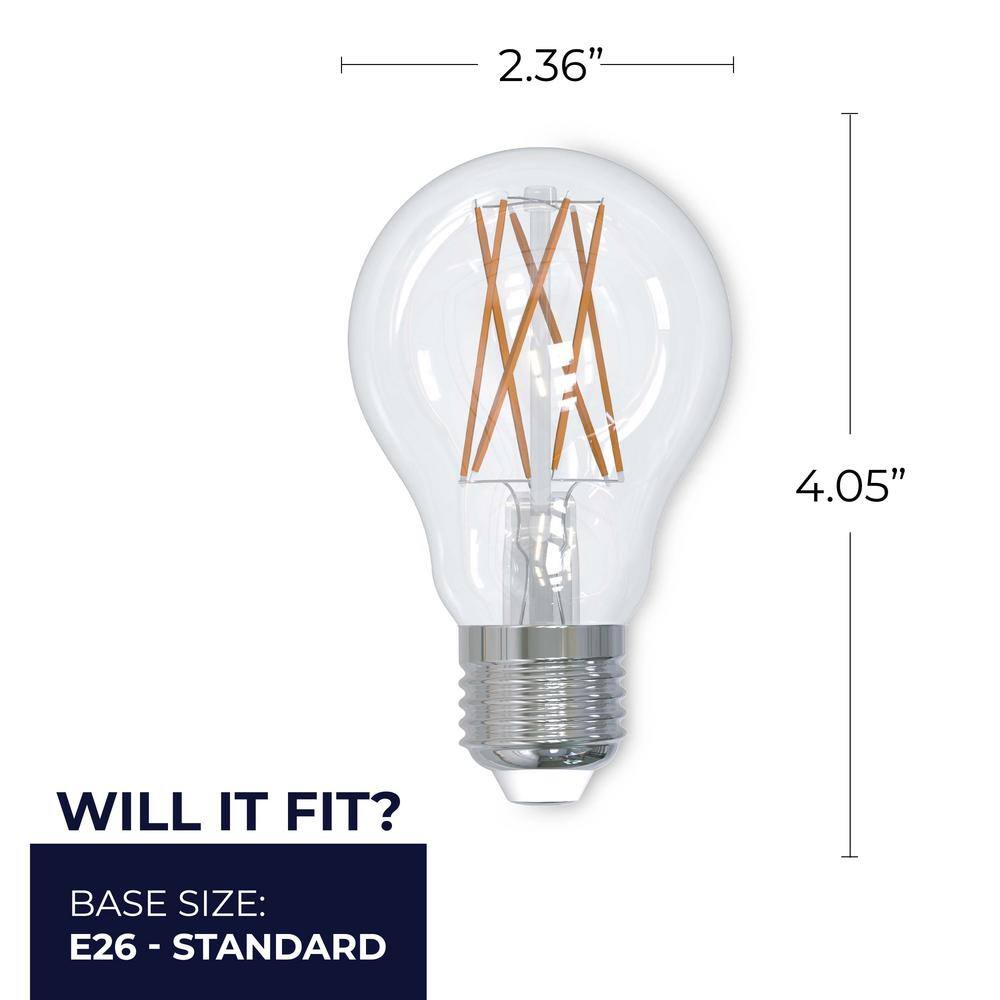 9W Clear Filament A19 Dimmable LED Bulb Pack