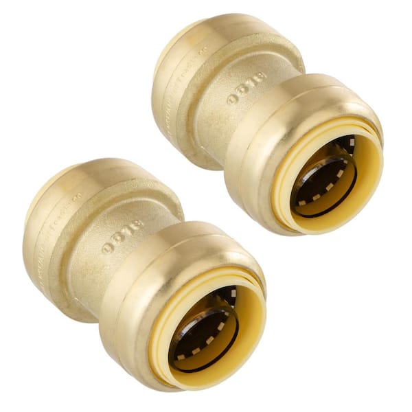 LittleWell 1 in. Brass Push- Fit Coupling (2-Pack)