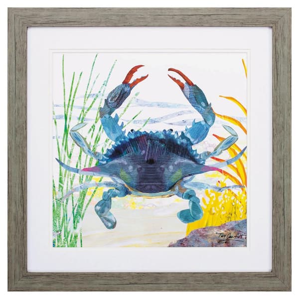 HomeRoots Victoria Sea Creature Crab 1 Piece Framed Animal Art Print 23 in. x 23 in.