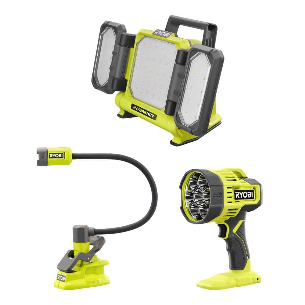 Ryobi USB Lithium 200 Lumens Magnifying Light Kit with 2.0 Ah Battery and USB Charging Cable