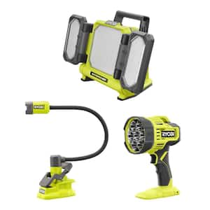 ONE+ 18V 3-Tool Lighting Kit with Hybrid Panel Light, Spotlight and Flexible Clamp Light (Tools Only)