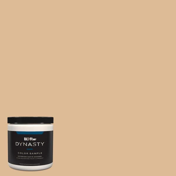 BEHR DYNASTY 8 oz. #PMD-69 Jute Satin Enamel Stain-Blocking Interior/Exterior Paint & Primer Sample