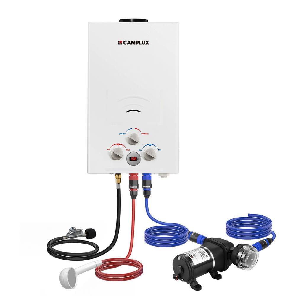 Camping Shower CAMPLUX Portable Tankless Water Heater With Pump