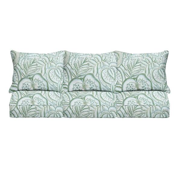 1101Design 27 in. x 29 In. D Seating Indoor/Outdoor Couch Pillow and Cushion Set in Sunbrella Sensibility Spring