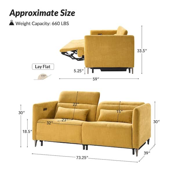 momoten 様 symphony mustard JAYDEN CREATION Arturo Modern Mustard 73.25 in.W Dual Motor
