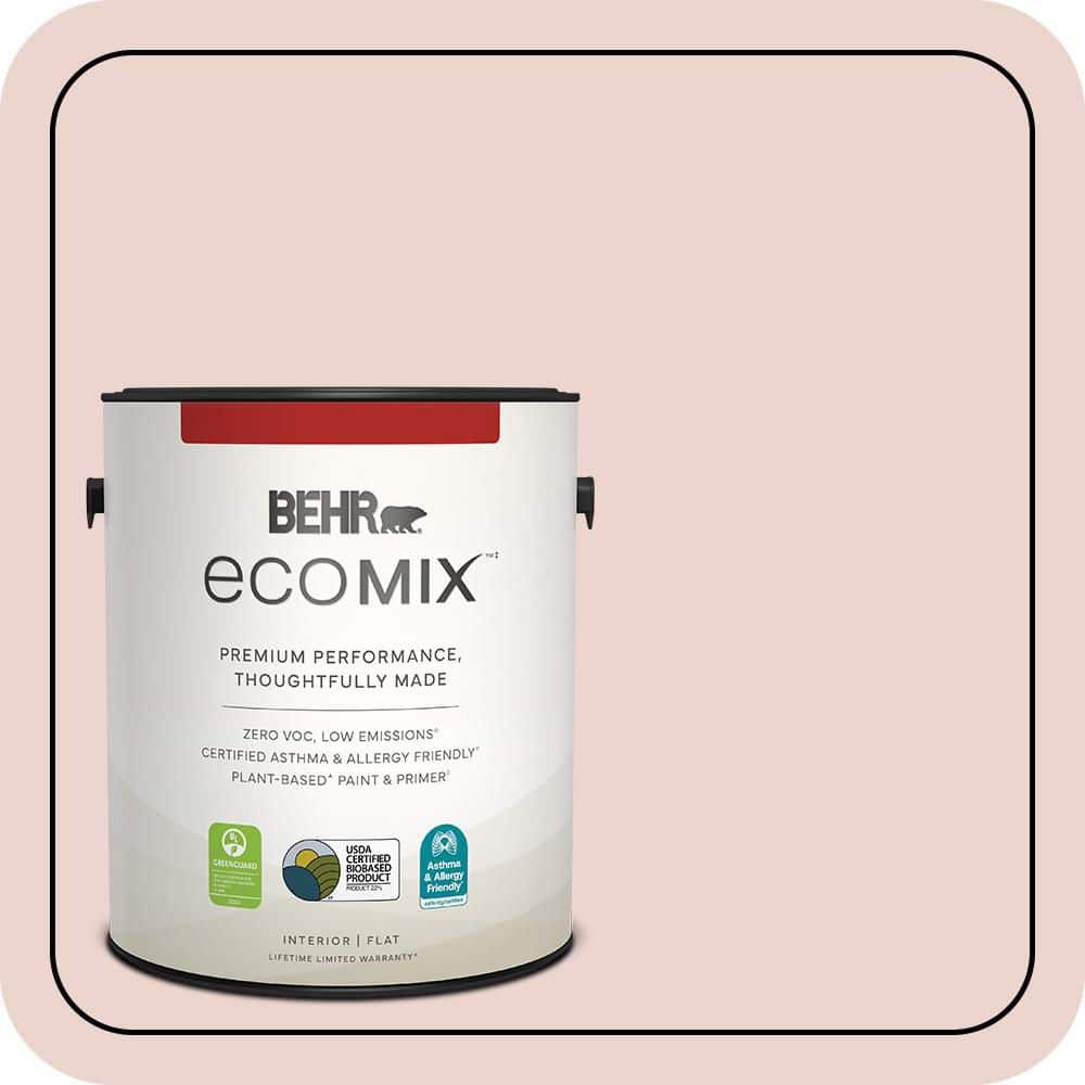 Pink Pro Color BEHR ECOMIX 1 gal. #S170-1 Ole Pink Flat Plant-Based Interior Paint ...