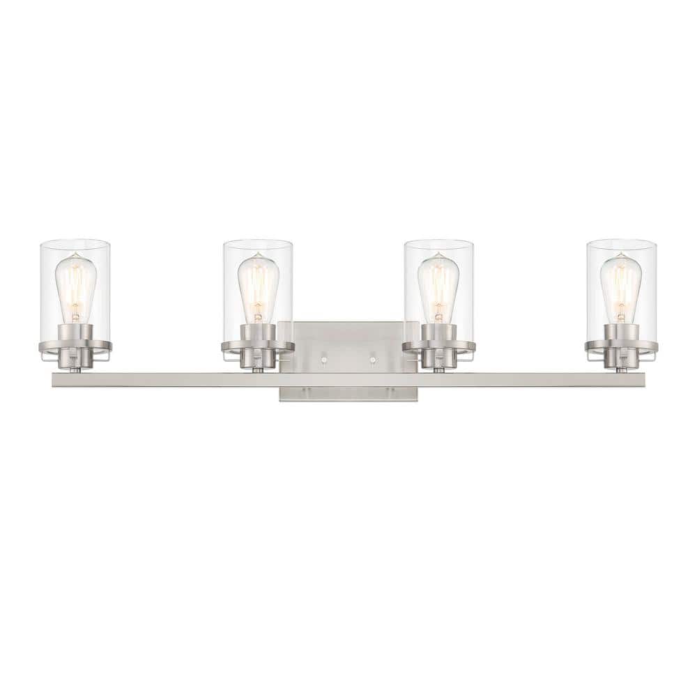 Jedrek 33.75" Brushed Nickel Industrial Outdoor Cylinder Light