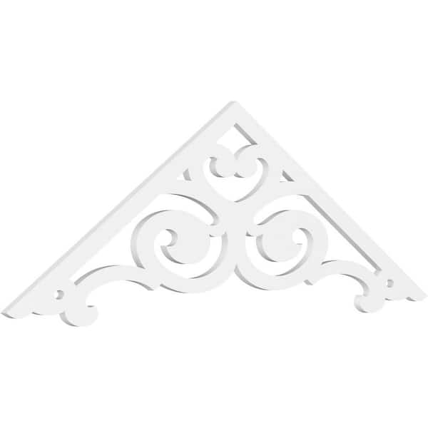 Ekena Millwork 1 in. x 72 in. x 24 in. (8/12) Pitch Hurley Gable Pediment Architectural Grade PVC Moulding