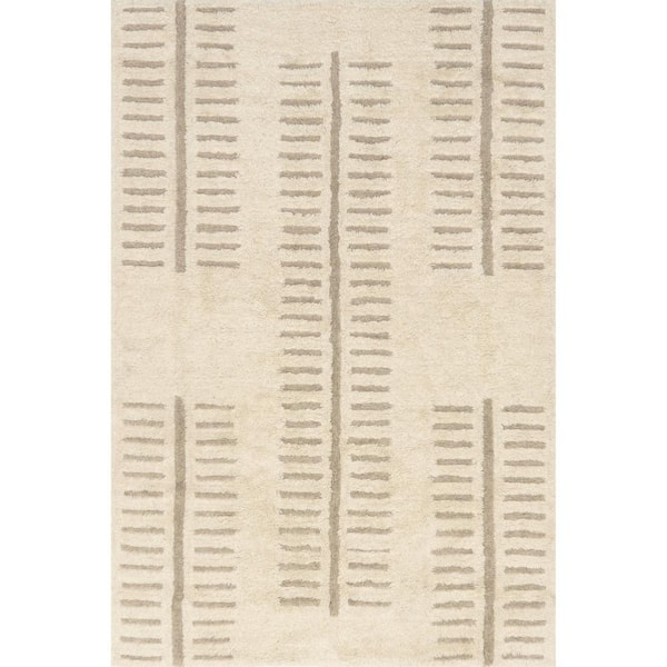 nuLOOM Finlay Modern Wool Machine Washable Area Rug Ivory 8' ft. x 10' ft. Area Rug