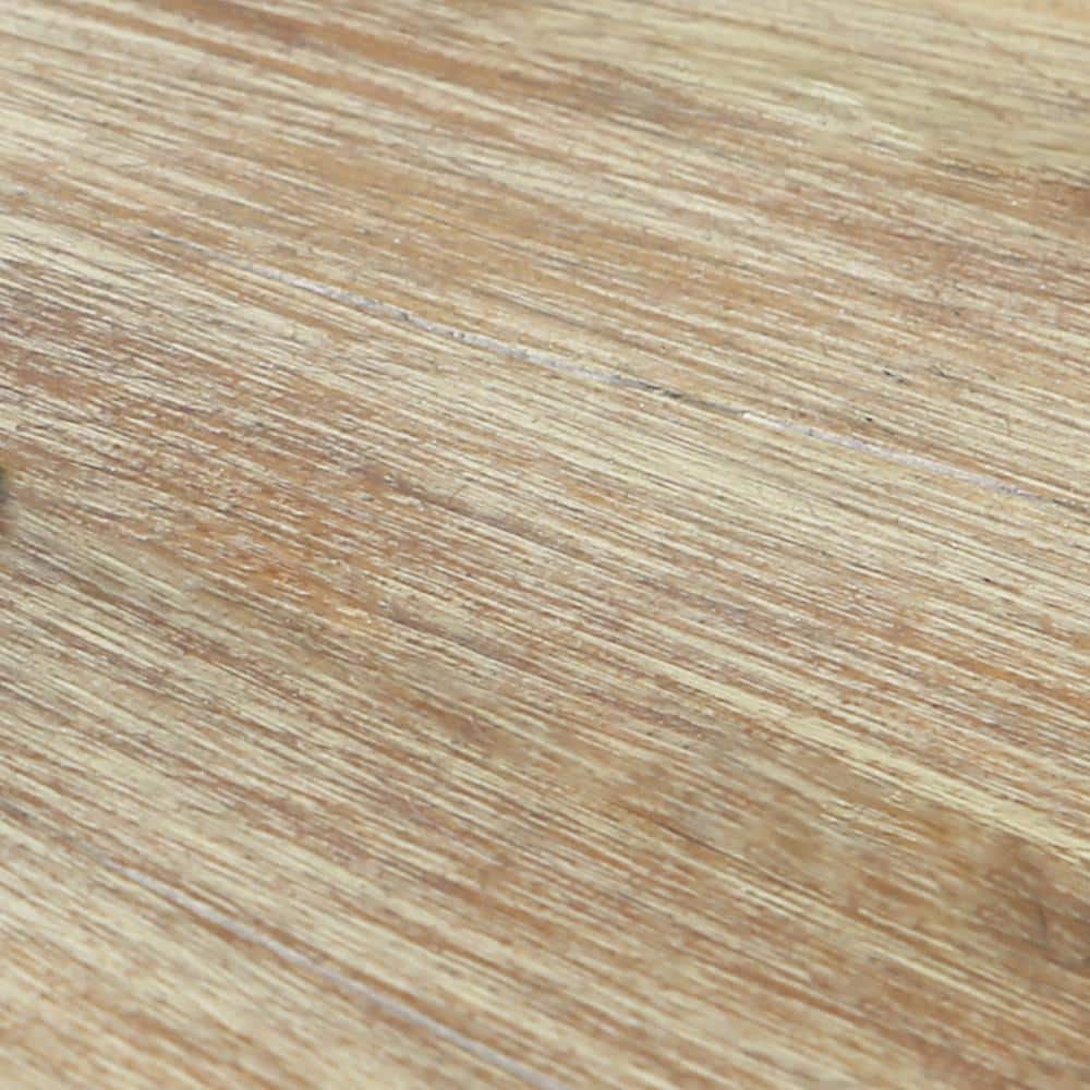 Light Brown Eucalyptus Wood and Concrete Round Dining Table
