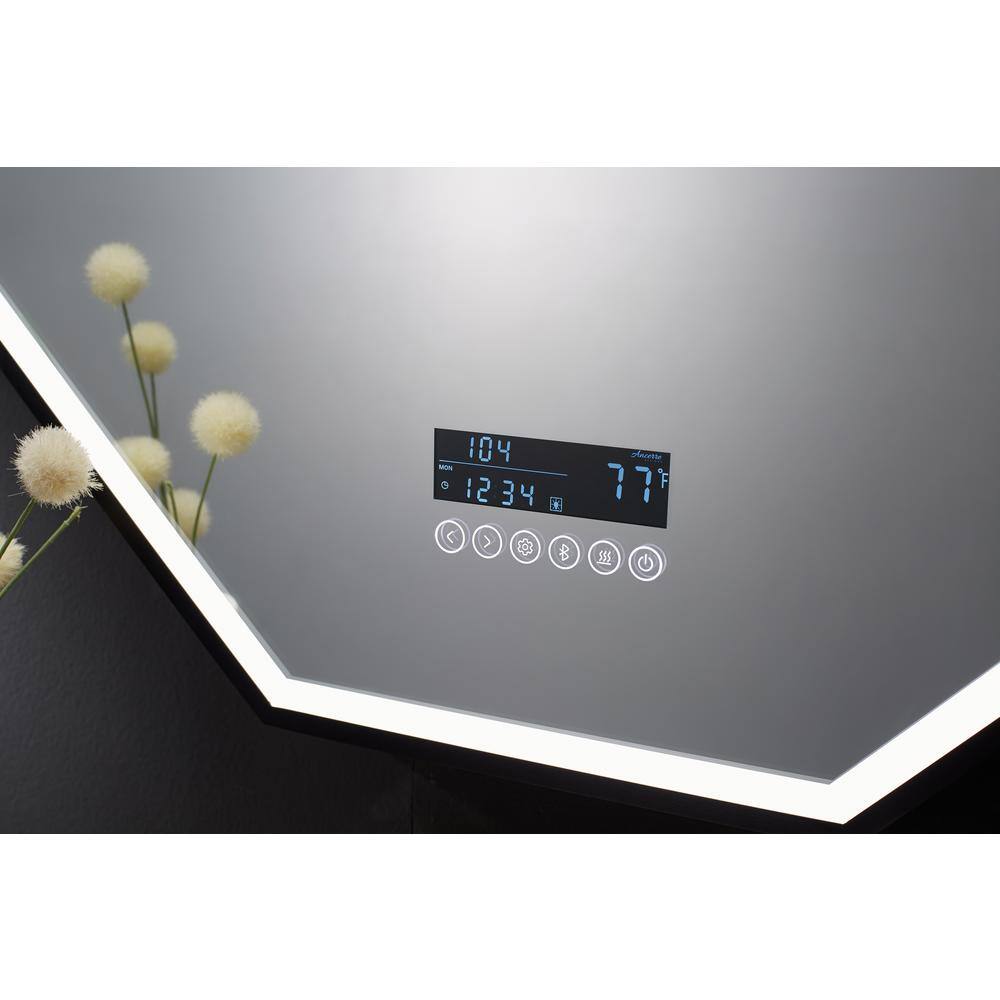 Otto 30" x 40" Black Aluminum Octagonal LED Vanity Mirror