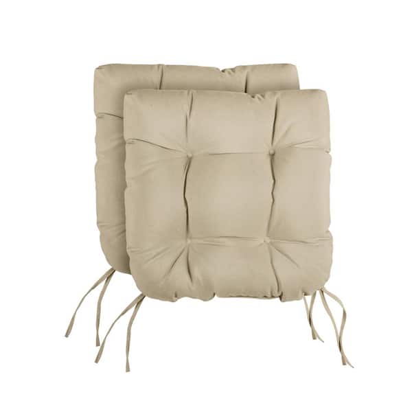 SORRA HOME Tan U-Shaped Tufted Indoor/Outdoor Seat Cushions (Set of 2)