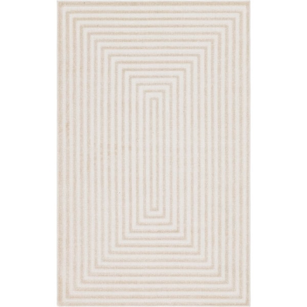Unique Loom Sabrina Soto Beige 5 ft. x 8 ft. Prescott Indoor/Outdoor Area Rug